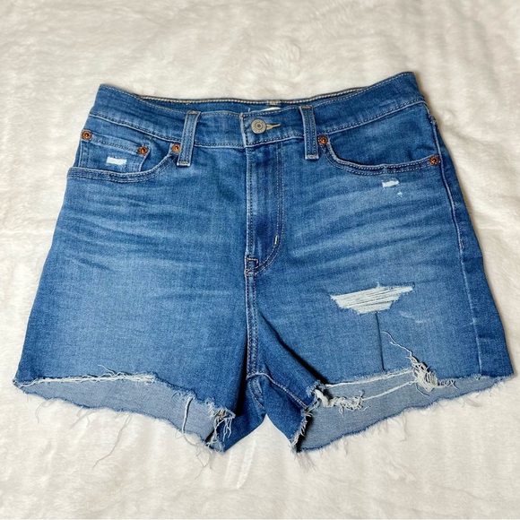 Levi's Pants - Levi’s High Rise Distressed Cut Off Denim Shorts Sapphire Dust